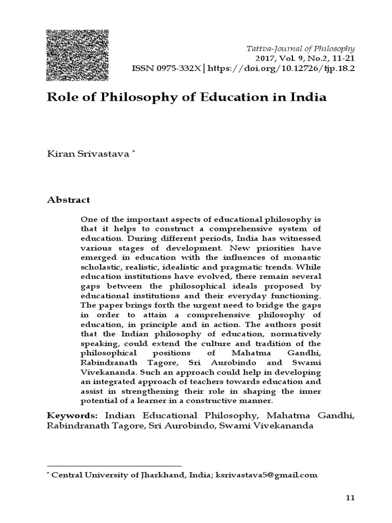 Philosophy of Education in India | PDF | Philosophy Of Education | Moksha