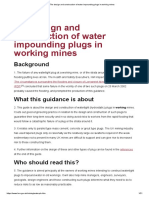 The Design and Construction of Water Impounding Plugs in Working Mines