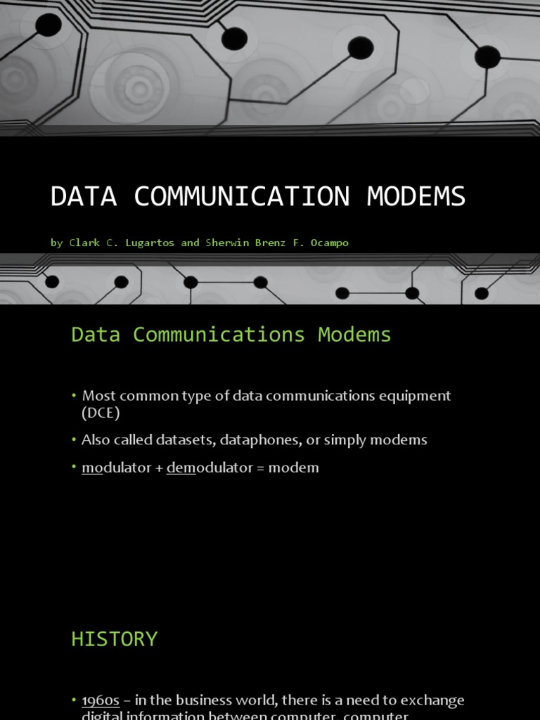 Data Communication Modems by Clark C. Lugartos and Sherwin Brenz F. Ocampo PDF Modem