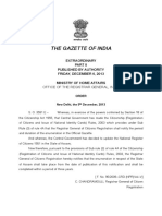 The Gazette of India: Extraordinary Published by Authority Friday, December 6, 2013 Ministry of Home Affairs
