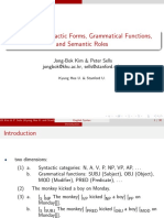 Syntactic Forms, Grammatical Functions, and Semantic Roles