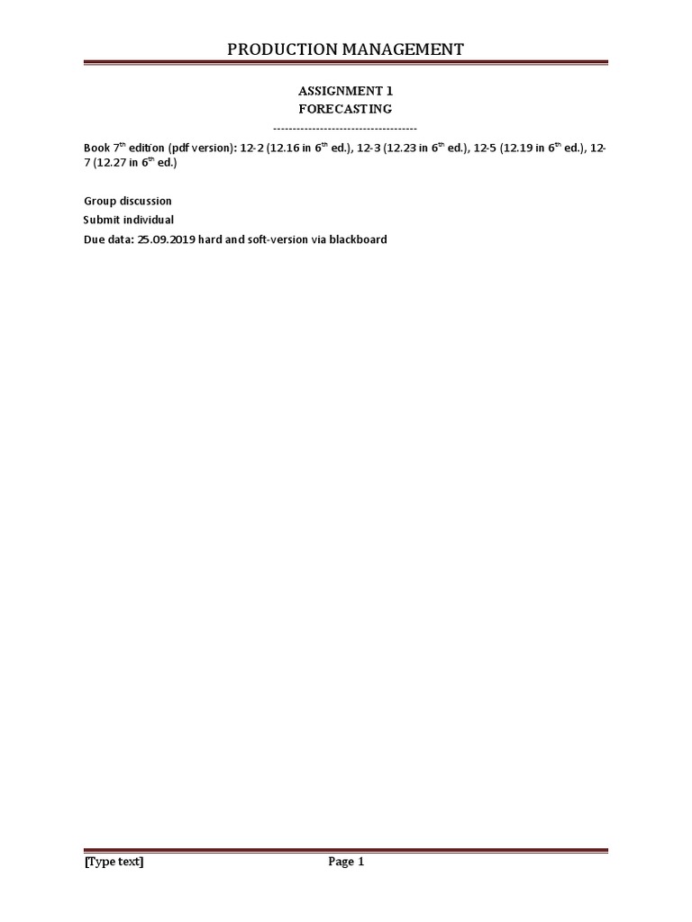 Assignment - Forecasting | PDF