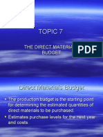 7. MATERIALS BuDGET