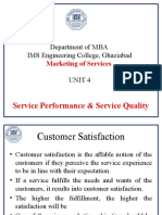 Service Performance & Service Quality: Department of MBA IMS Engineering College, Ghaziabad