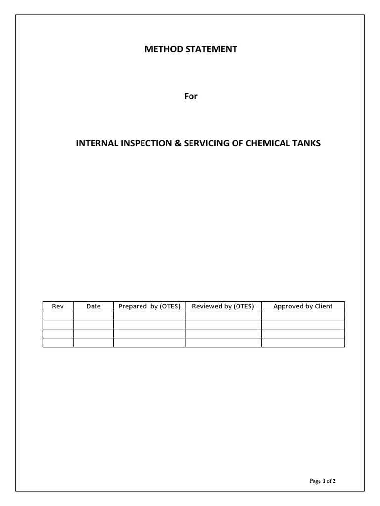 Chemical Tank Inspection & Servicing | PDF