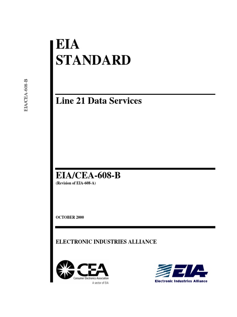 Eia Cea 608 Patent Character Encoding