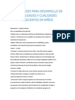 Actividades para Desarrollo de Habilidades y Cualidades Resilientes en Niños