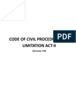 CODE OF CIVIL PROCEDURE AND LIMITATION ACT-II (NOTES For Exam)