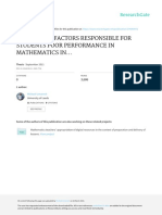 Factors Responsible for Students' Poor Performance in Mathematics in Senior Secondary Schools