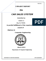 On Car Sales System: Mini Project Report