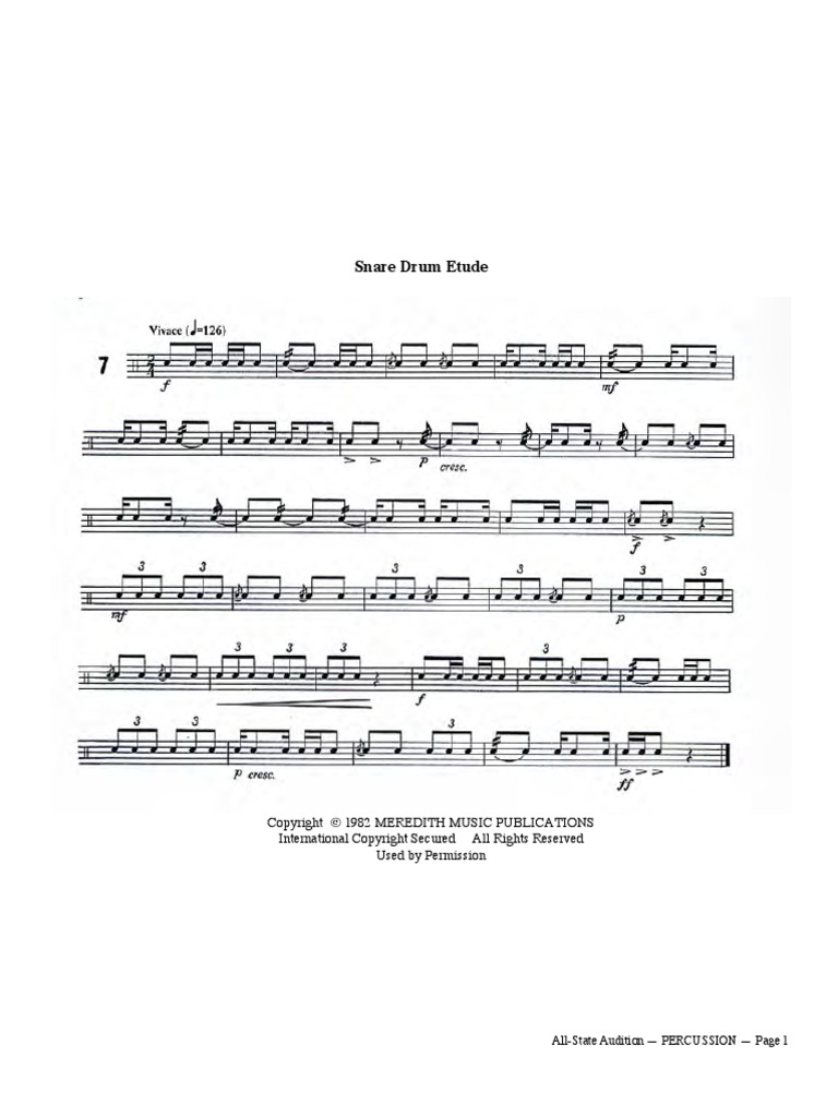 Snare Drum Etude PDF PDF