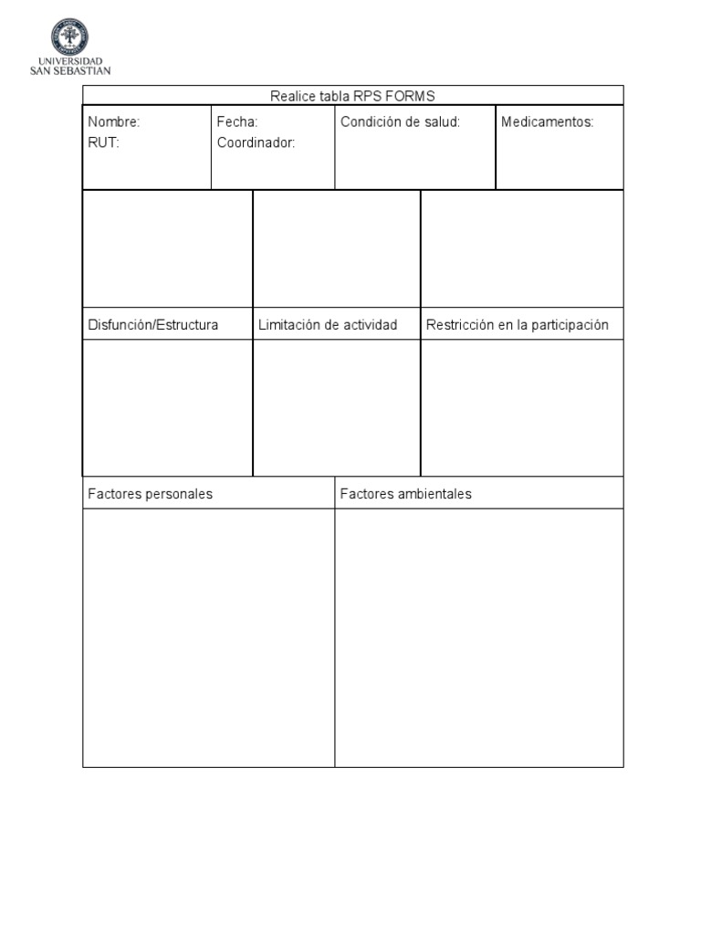 Tabla de Formulario RPS | PDF | Relaciones personales, crianza y ...