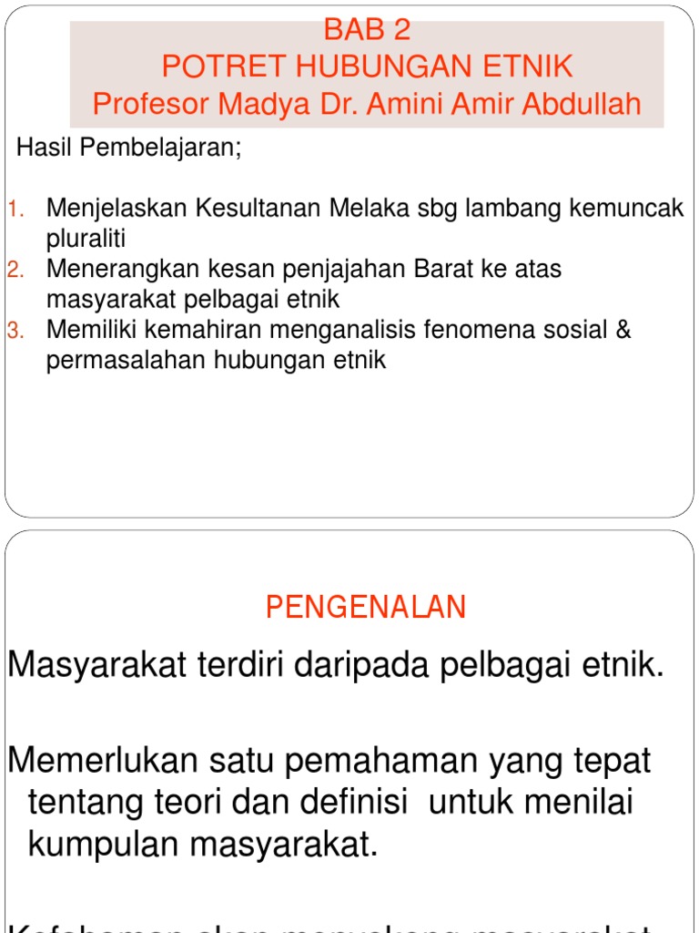Bab 2 1 3 2020 Pjj Bab 2 Potret Hubungan Etnik