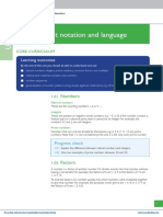 Number, Set Notation and Language: Learning Outcomes