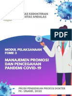 Modul Pelaksanaan FOME 3 - Manajemen Promosi dan Pencegahan Pandemi Covid-19