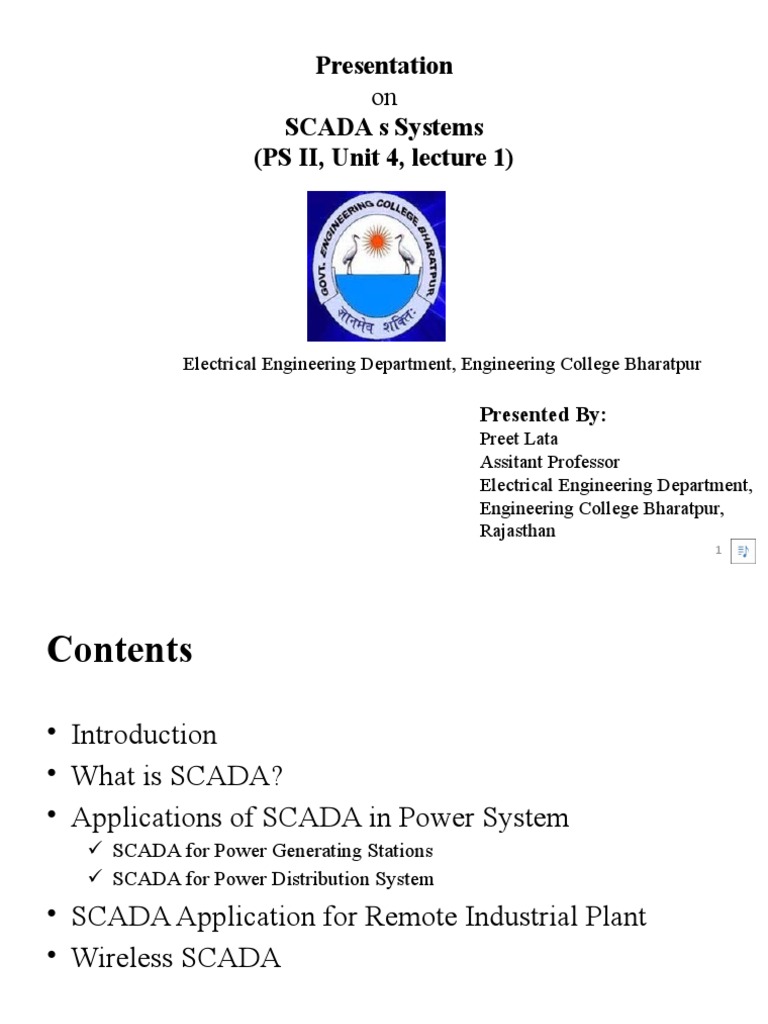 SCADA Systems in Power Engineering | PDF