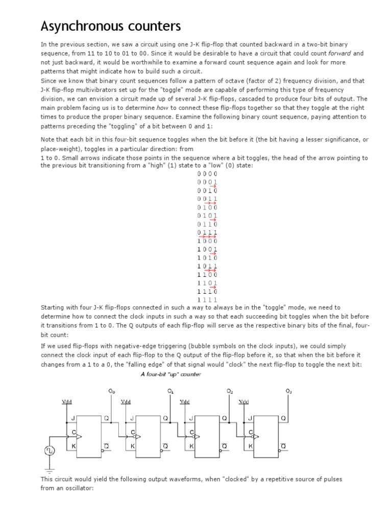 Asynchronous 4-Bit Counter Circuit | PDF | Electrical Circuits ...