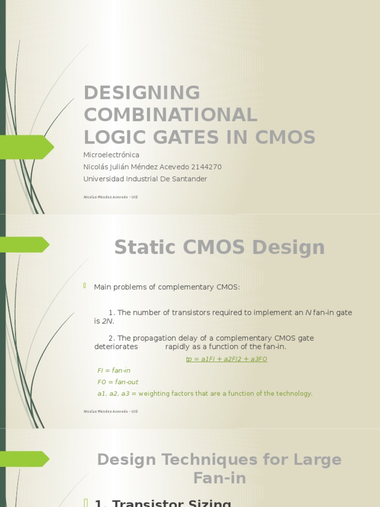 Designing Combinational Logic Gates in Cmos | PDF | Logic Gate ...