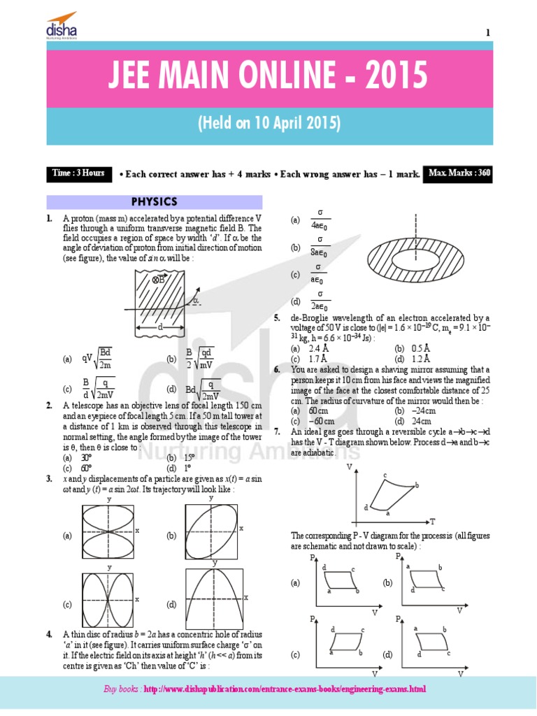 Aieee Online 15 April 10 4 15 Pdf Gases Physics