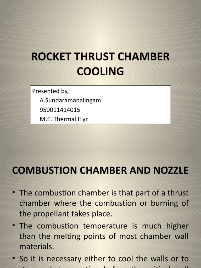 Thrust Chamber Cooling | PDF | Rocket Engine | Liquid Propellant Rocket