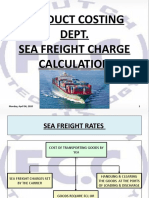 Product Costing Dept Sea Freight Calculation
