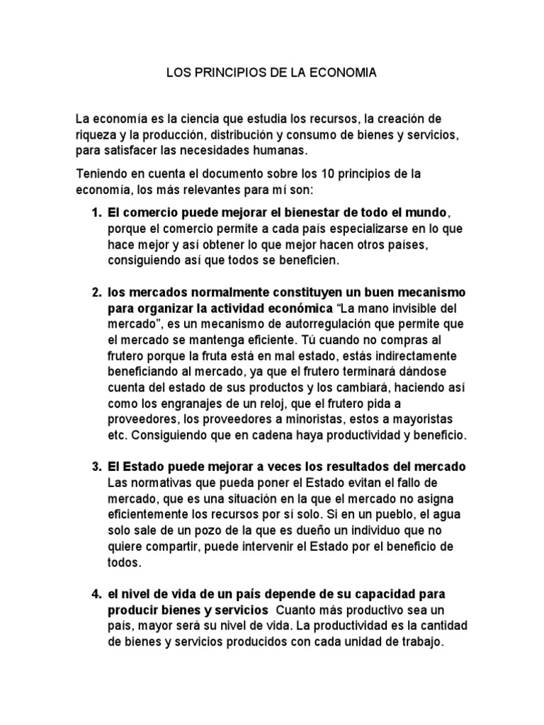 Los Principios de La Economia | PDF | Bienes | Mercado (economía)