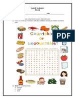 English worksheet with grammar, anatomy and tag questions