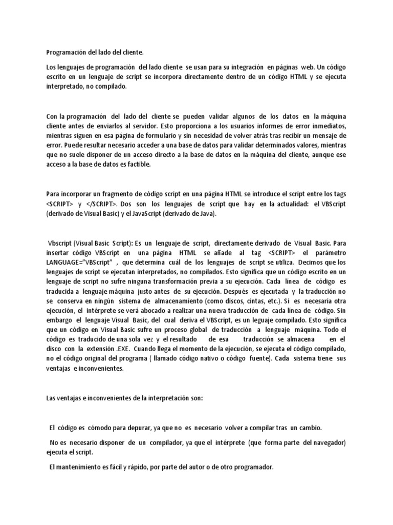 Programación del Lado del Cliente | PDF | Script Java | HTML
