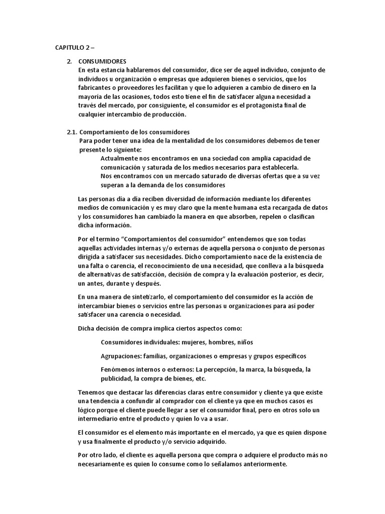 Consumidores | PDF | Los consumidores | Comportamiento del consumidor