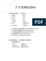 Unit 3 (English) : Vocabulary 1 (Food)