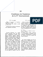 Conférence de Fondation de La IVe Internationale. Procès-Verbaux (Septembre 1938)