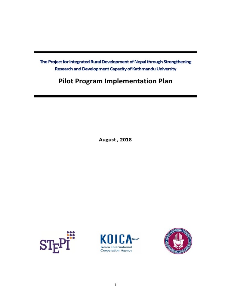 Pilot Program Implementation Plan | PDF | Innovation | Royalty Payment