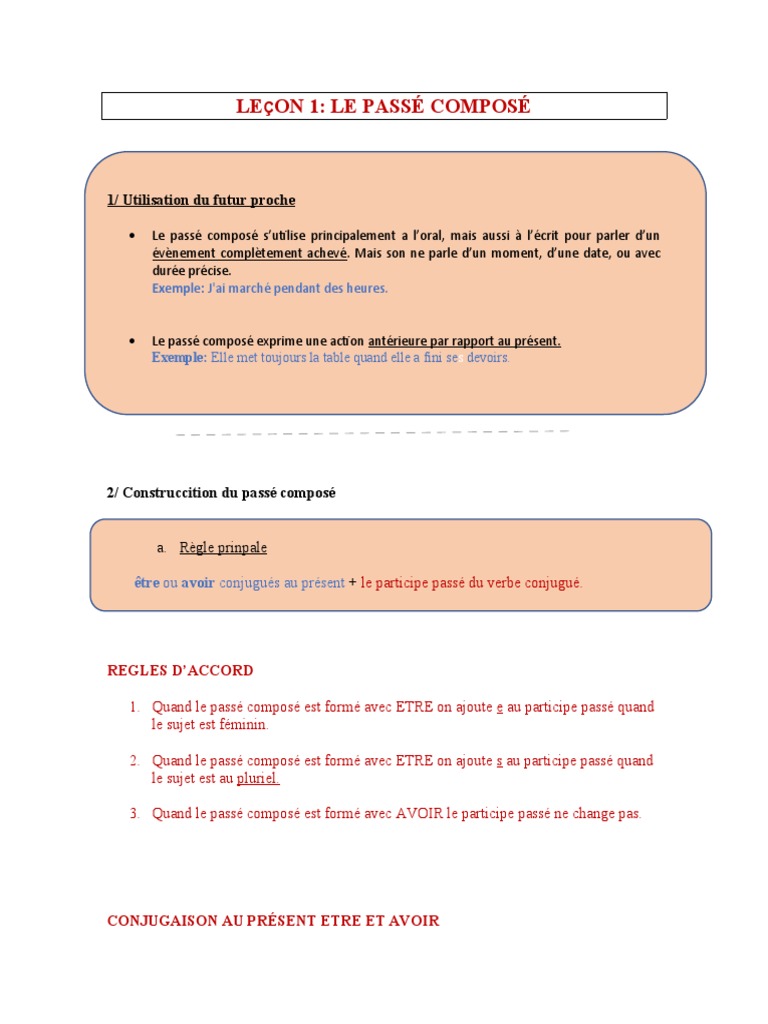 Lecon 1 | PDF | Verbe | Typologie linguistique