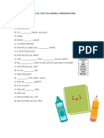 Complete The Conversation - Activity 1