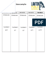 7th Ela Distance Learning Calendar