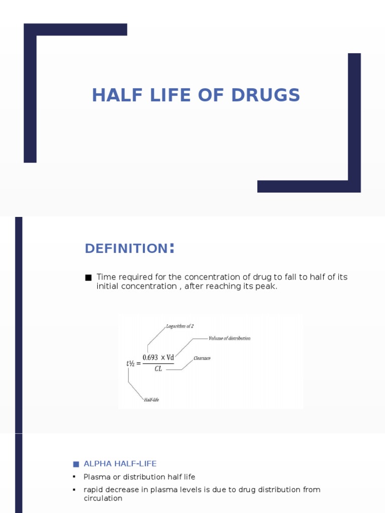 Half Life of Drugs PDF Medical Treatments