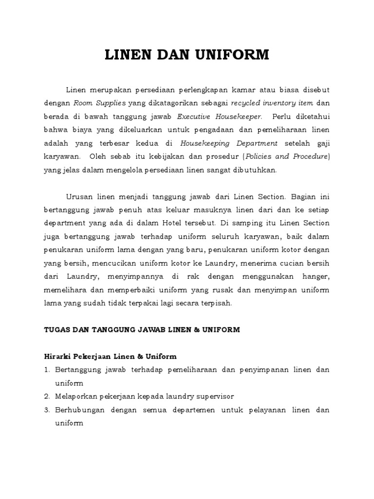 Linen Uniform Materi 10