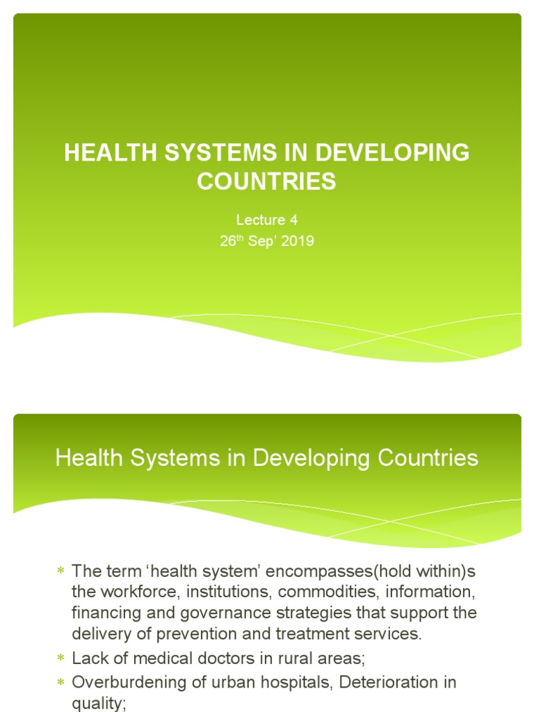 Health Systems Challenges in Developing Countries | PDF | Health System ...