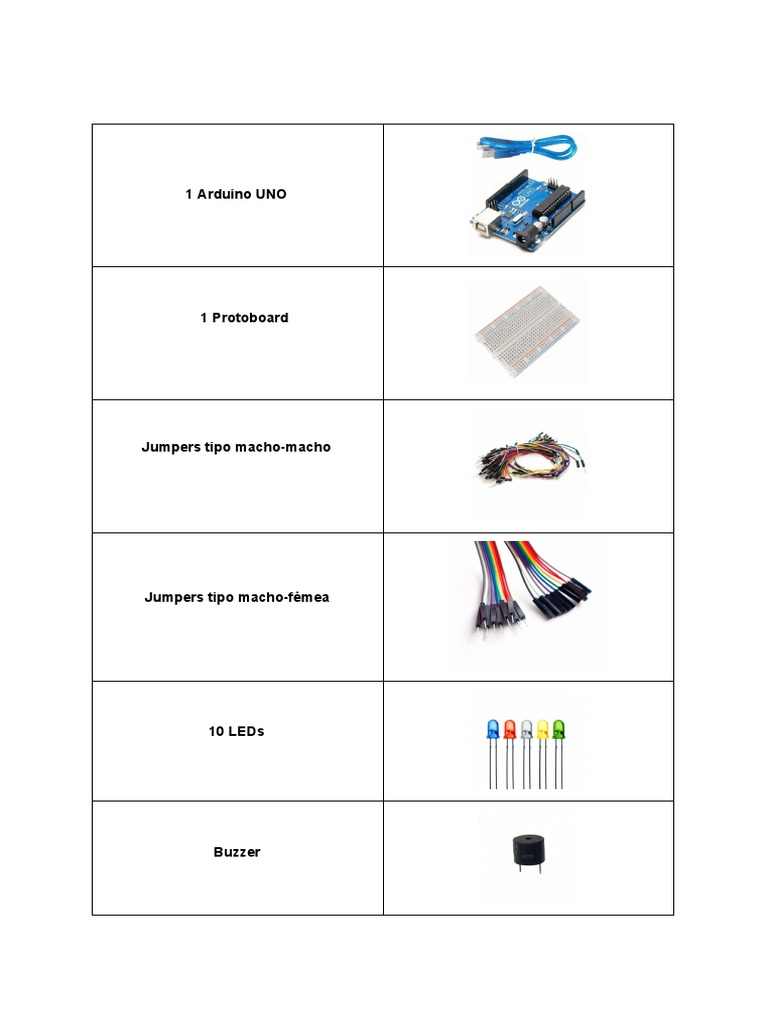 Arduino - Lista de Material | PDF