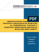 Orientaciones para Prevenir Violencia Escolar en El Marco de La Competencia - Convive y Participa Democráticamente en Busca Del Bien Común