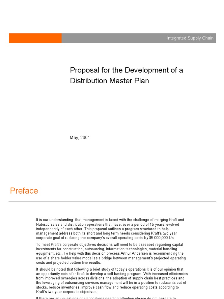 Proposal For The Development of A Distribution Master Plan: Integrated ...