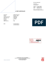 Coverpage To Material/Test Certificate