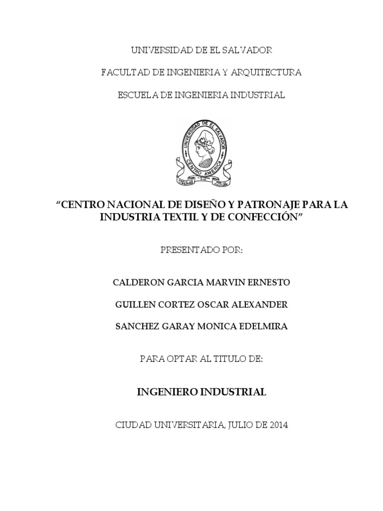 Centro Nacional de Diseño y Patronaje para La Industria Textil y de  Confección PDF, PDF, Industria textil