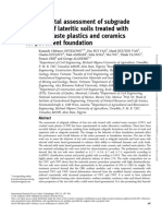 Experimental Assessment of Subgrade Stiffness of Lateritic Soils Treated With Crushed Waste Plastics and Ceramics For Pavement Foundation