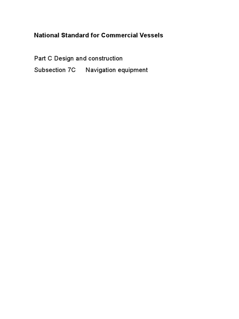 Part C Design and Construction Subsection 7C Navigation Equipment | PDF ...
