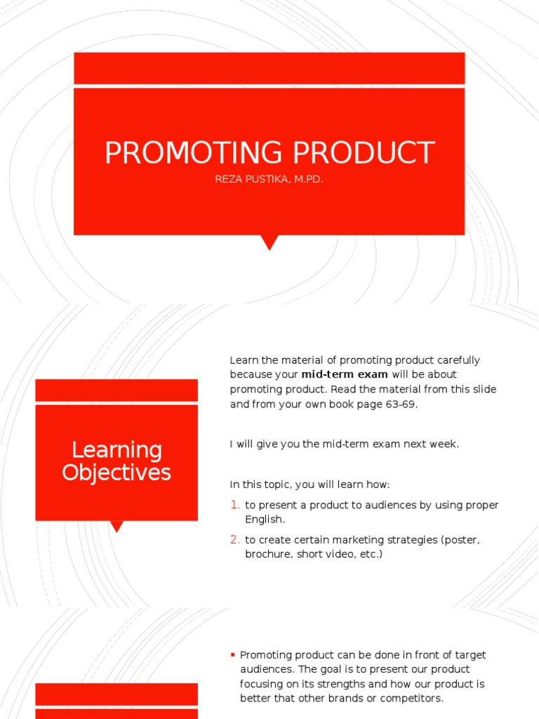 Promoting Product: Reza Pustika, M.PD | PDF | Poster | Brand