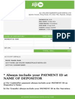 Always Include Your PAYMENT ID at Name of Depositor: Invoice