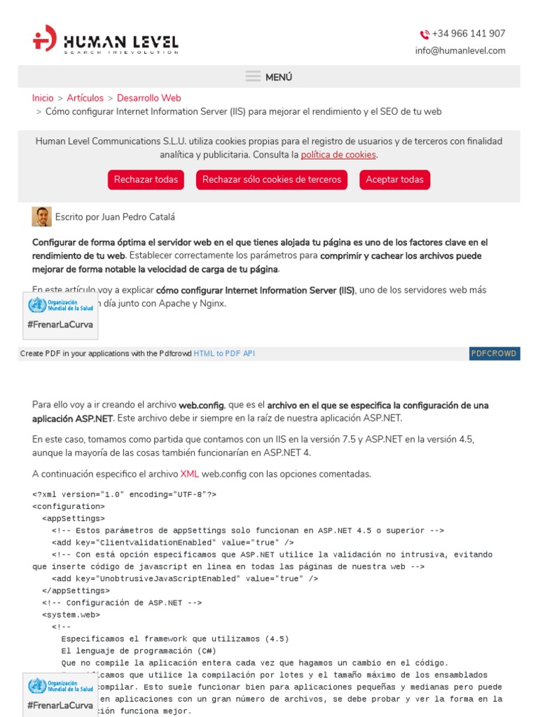 Configurar IIS para Mejorar Rendimiento | PDF | Páginas del servidor ...