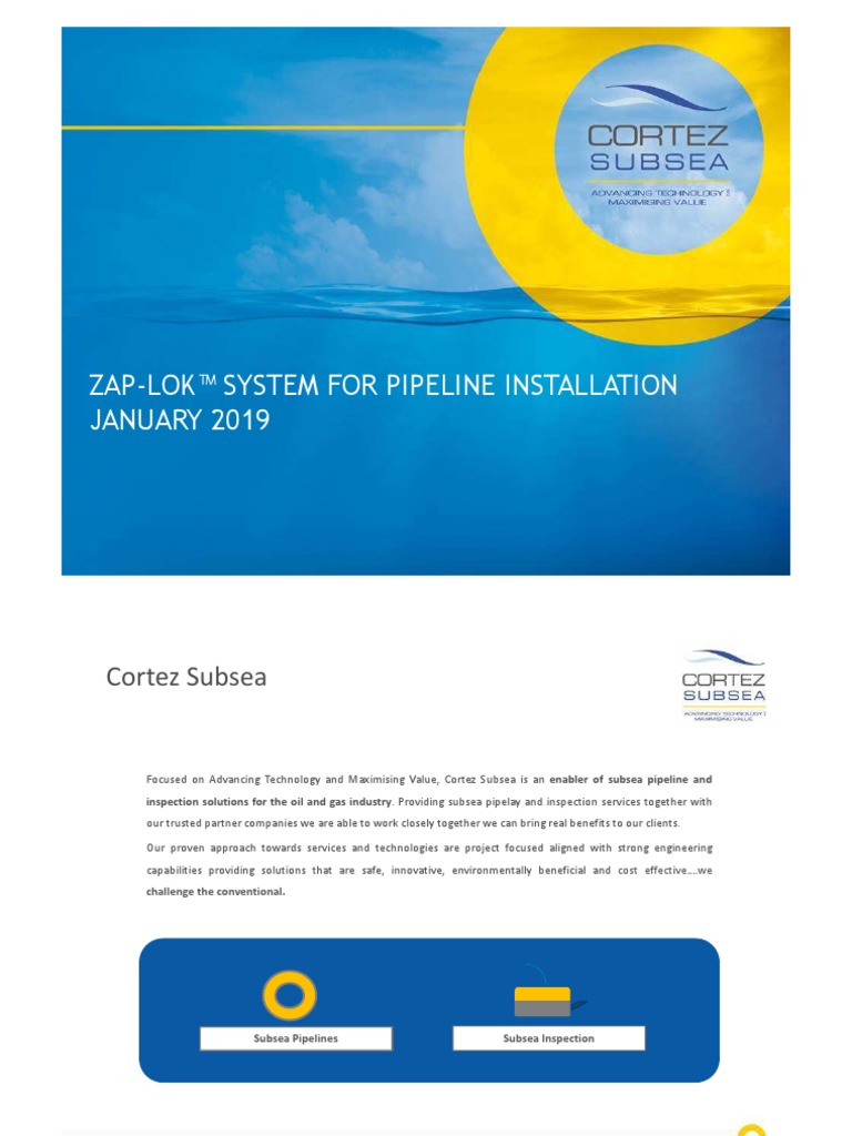 Zap-Lok System For Pipeline Installation January 2019 PDF | PDF ...