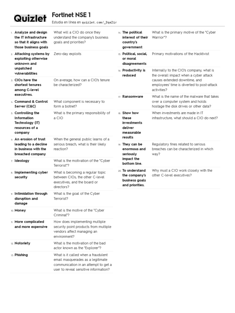 Quizlet PDF Computer Security Exploits Computer Security